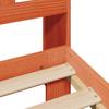 Solid Wood Bed with Shelf without Mattress Wax Brown 135 x 190 cm