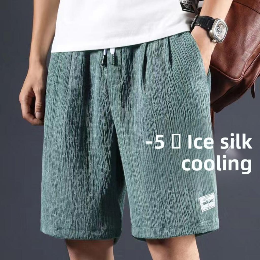 Ice Silk Short Pants for Men, Casual Shorts for Men, Trendy Men for Outdoor Wear, Loose Five Quarter Summer Style, Big Shorts