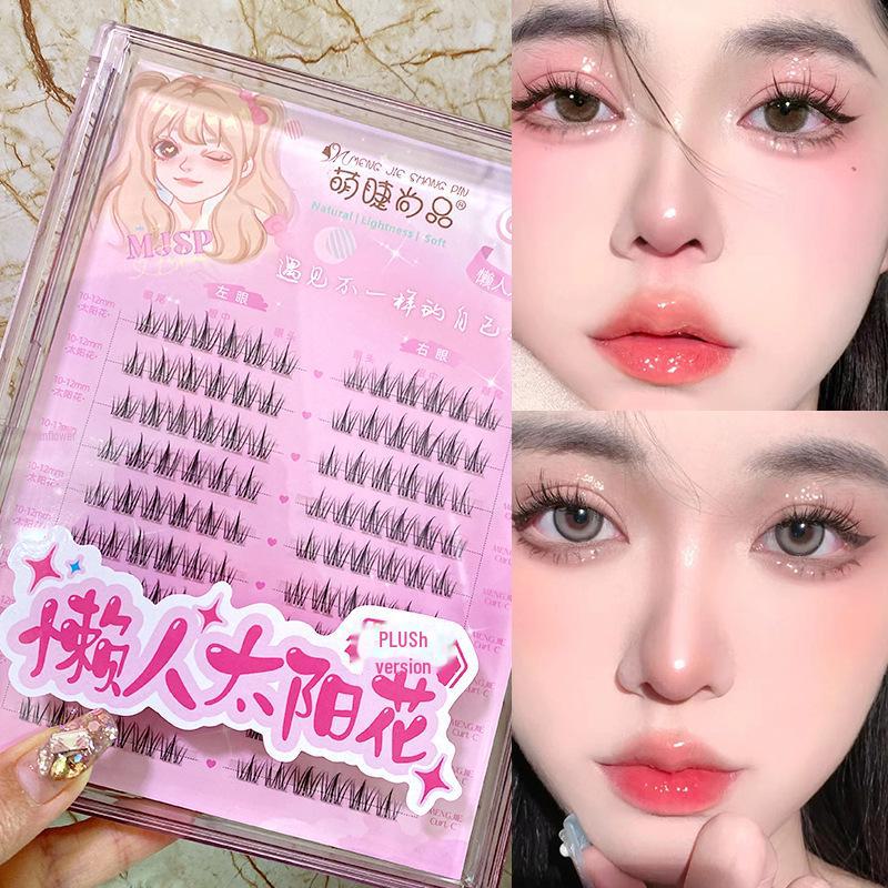 Mengji Shangpin M08 Airy Sunflower Fairy False Eyelashes - Natural Transparent Thin Stem