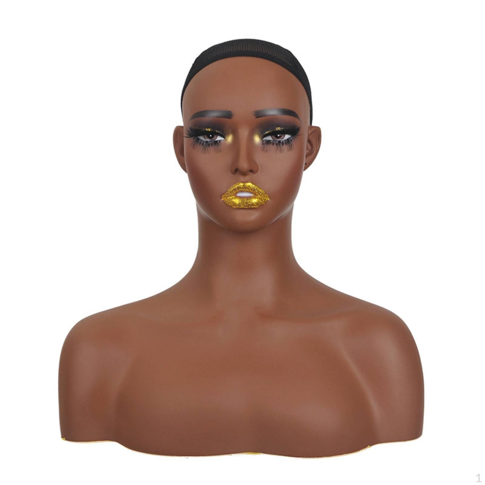 PVC Mannequin Head with Shoulders Female hat display stand for Salons, Shops, Salon,