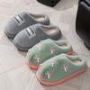 Plüsch-Baumwollpantoffeln Herbst und Winter Indoor Zuhause Zuhause Schleife dicker Boden Plüsch warm Baumwolle Hausschuhe