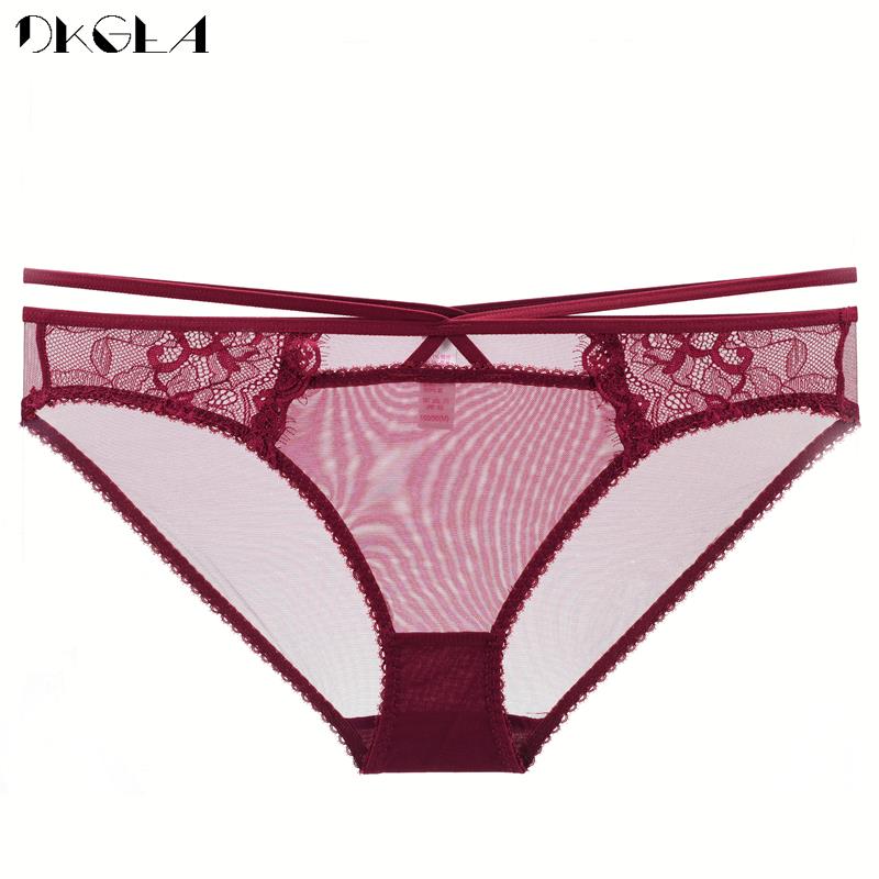 

DKGEA прозрачные бандажные сексуальные трусики женские кружевные трусы XL бордовый