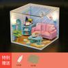 Playhouse Miniature House Set Wooden DIY Craft Model for Toy Furniture Toys Set Ages 14+ Parent-Child Assembly Room Scene