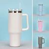 40oz Insulated Stainless Steel Tumbler With Handle Lid Straw Coffee Mug Termos Cup Cold Drink