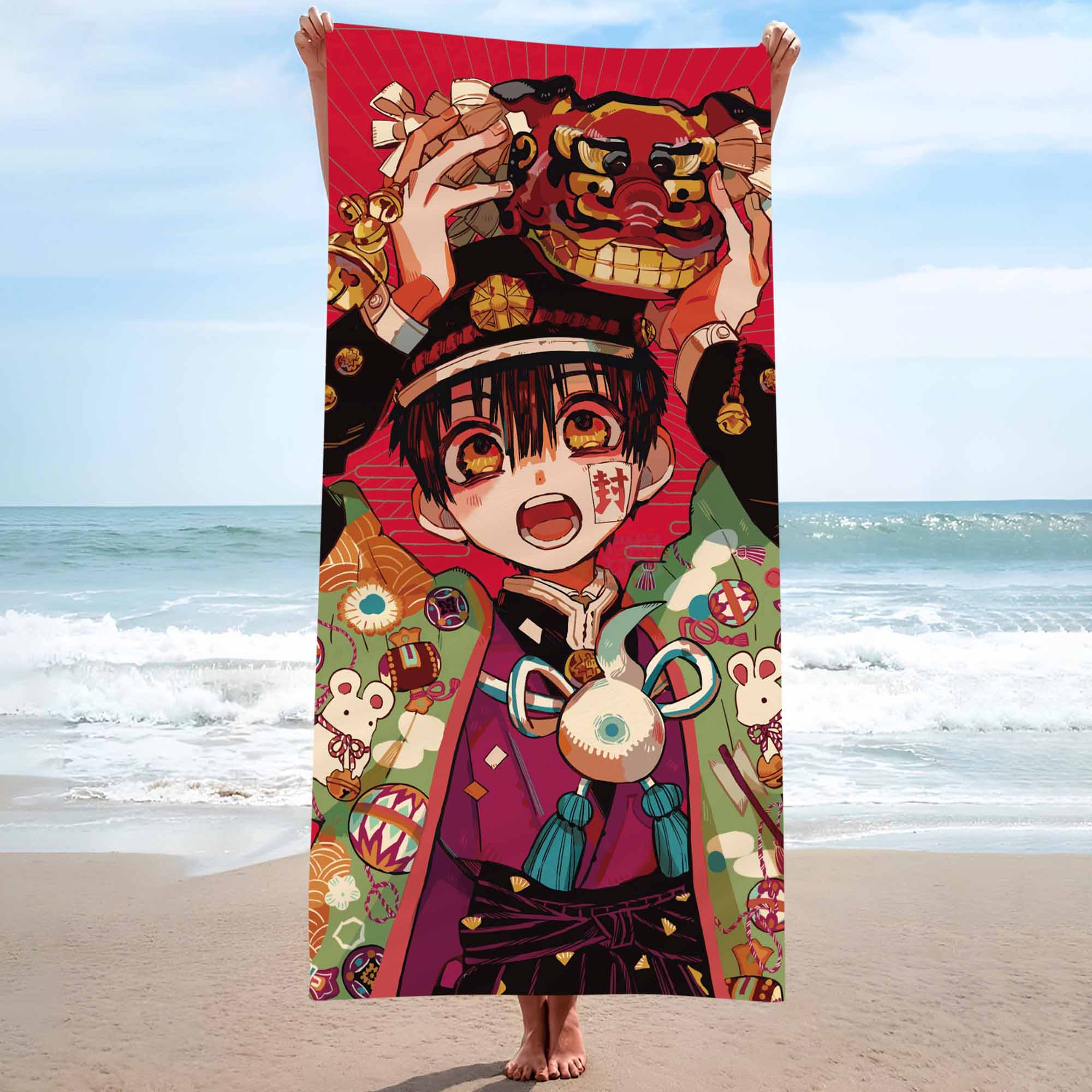 

Anime T-Toilet-bounds H-Hanako-kun Single-sided Printing Beach Towel Bath Towel 75x150cm Bathroom Shower Washcloth Home Decor W40*H60(CM)