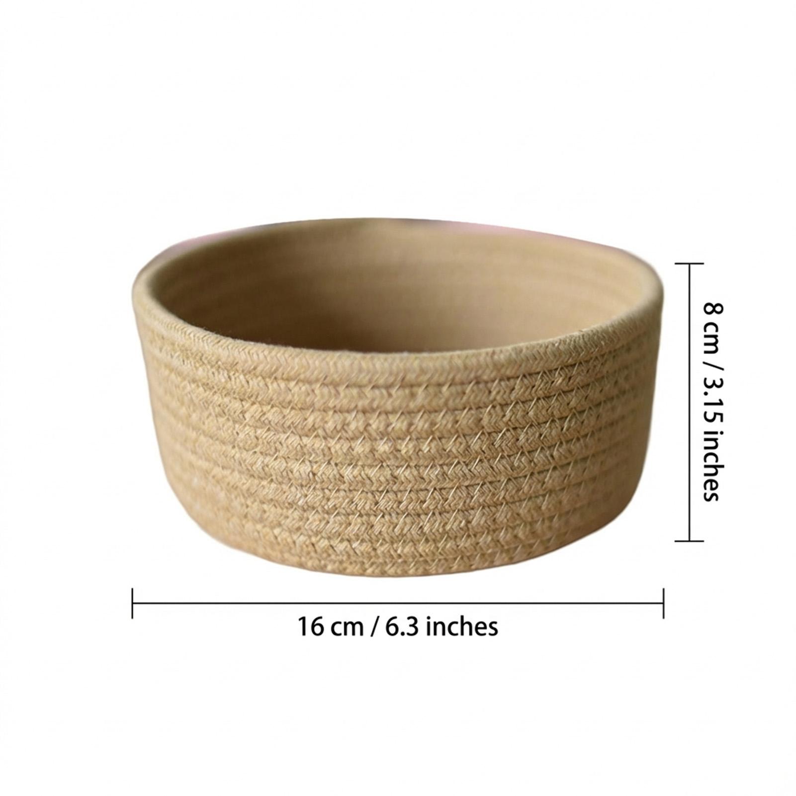

Cotton Rope Storage Basket Handwoven Laundry Hamper Multifunctional Organizer for Desktop Cosmetics Snacks