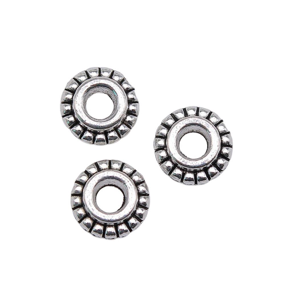 Multi Color Flower Edge Spacer Beads Metal Charms For Jewelry Making Accessories
