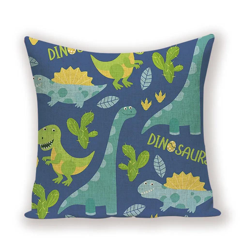 

Dinosaur Cushion Cover Case Animal Cartoon Colorful Covers for Cushions Children Cute Decorative Throw Pillow Cases on Pillows 16x16Inch