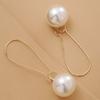 Women's Elegant Versatile Dangle Earrings, Minimalist Faux Pearl Hoop Design