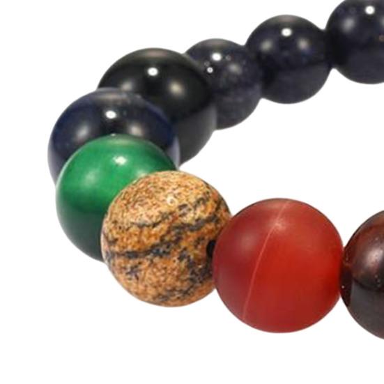 Unisex Bracelet with Elastic Cord Multiple Colors Smooth Glazed And Glass Healing