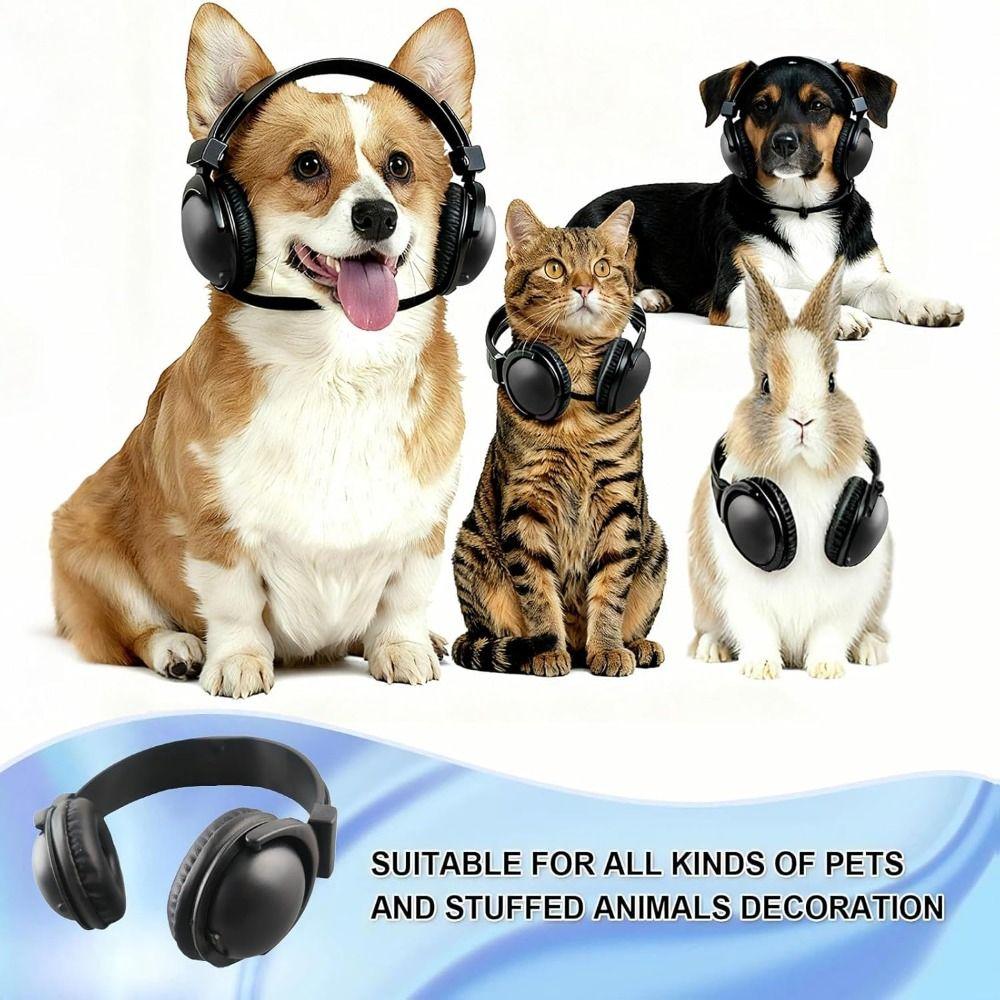 Adjustable Headband Pet Headphone Foldable Portable Mini Pet Headphone Photo Shoot Supplies Cosplay Props Costume Accessories