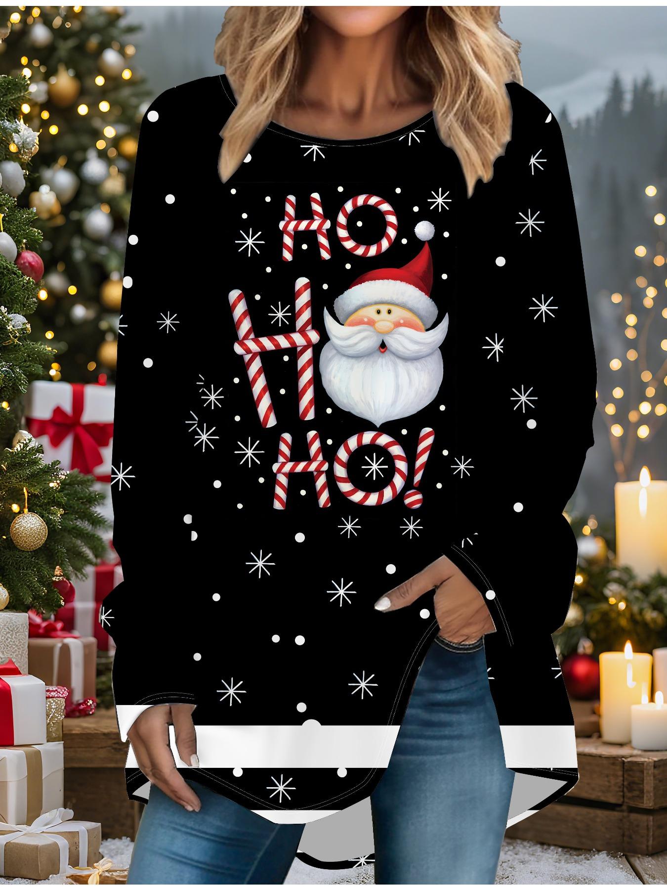 

Женская футболка больших размеров с принтом снеговика на весну и Рождество, удобная, с длинным рукавом, круглым вырезом, повседневная, свободного кроя, средней длины, топы 8XL красный