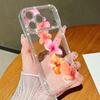 Pink Flowers Bling Diamond Case For iPhone 17 Air 16e 16 14 15 13 12 Pro Max 15 16 Plus 11 Glitter Soft TPU Silicone Phone Cover