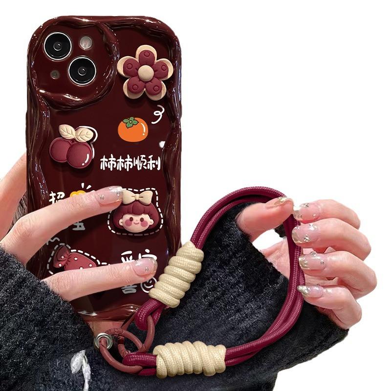 Applicable To Opporeno10/9/8pro+mobile Phone Case Findx6 Flower Girl Doll Lanyard A53/72 Silicone