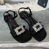Fashion Crystal Flats Women Sandals Summer Casual Dress Shoes Fashion Woman Slippers New 2025 Designer Slides Walking Sandalias De Mujer