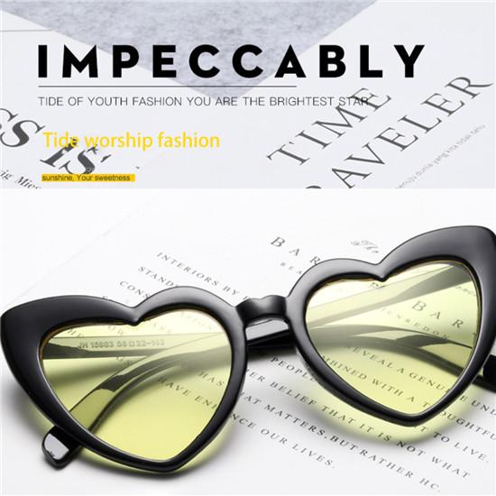 Hjärtformade solglasögon Love Damsolglasögon Solglasögon Europeiskt och amerikanskt mode Hjärtsolglasögon Rider Glass UV-skydd