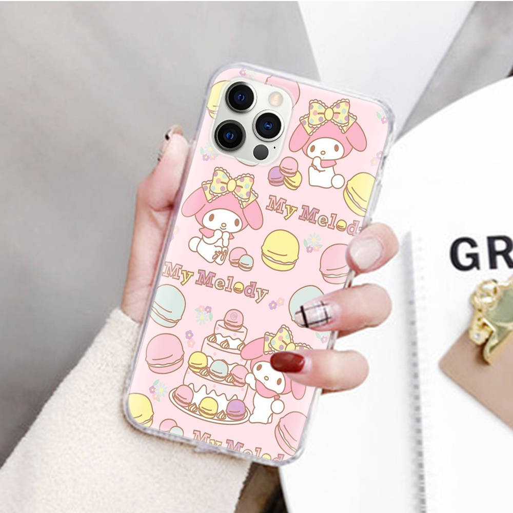 JZ4 My Melody Transparent Case for Samsung A04 A14 A23 M33 M53 Realme 10 9 C35 C55 VIVO Y02 X80 Infinix Hot 30 Note 11 Tecno Spark 8P Pro