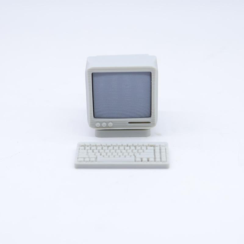 1/3 Sets 1:12/1:18 Dollhouse Mini Retro Desktop Computer Model Toys Miniature Home Scene Ornament Doll House Accessories
