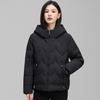 Women's 2024 Petite Hooded Short Down Jacket - Authentic 90% White Duck Down, Mid-Aged Winter Outerwear.