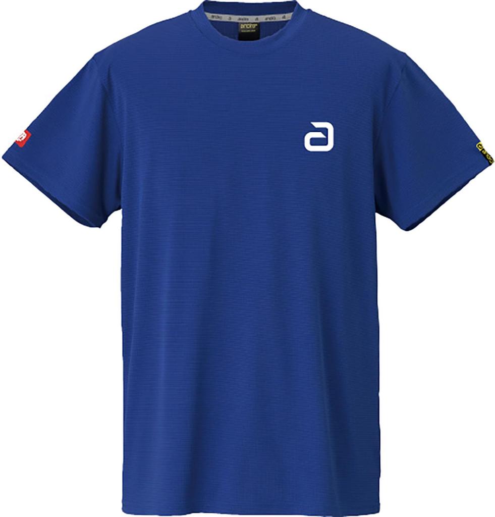 Andro Table Tennis Game Table Tennis Unisex Napa Deo Deep Blue X Size M Shirt, J.T.T.A (Japan Association) Approved, T-Shirt, Alpha, White,