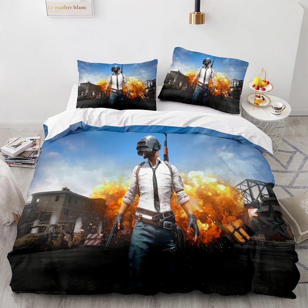 Comforter Pubg Bedding Set Single Twin Full Queen King Size Game Pubg Bed Set Aldult Kid Bedroom S 3D Print Men Women 034