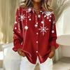 Dameskjorte med blomsterprintknapper, langermet avslappet vanlig skjorte bluser avslappet plussstørrelse basic topper