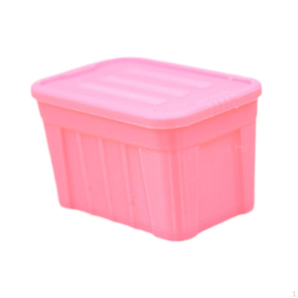 1/12 Dollhouse Storage Box Mini Model Micro Landscape Simulation Container with Lid Life Scene