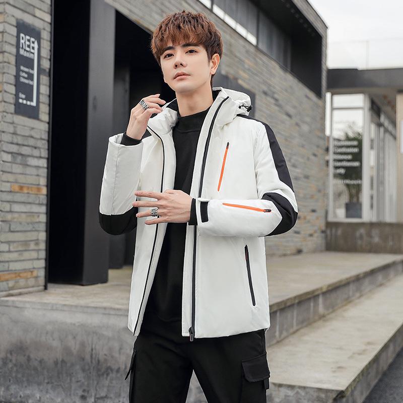 

Пуховики, осень и зима, новые куртки с капюшоном, модный бренд, утолщенные и теплые, модная мужская одежда M