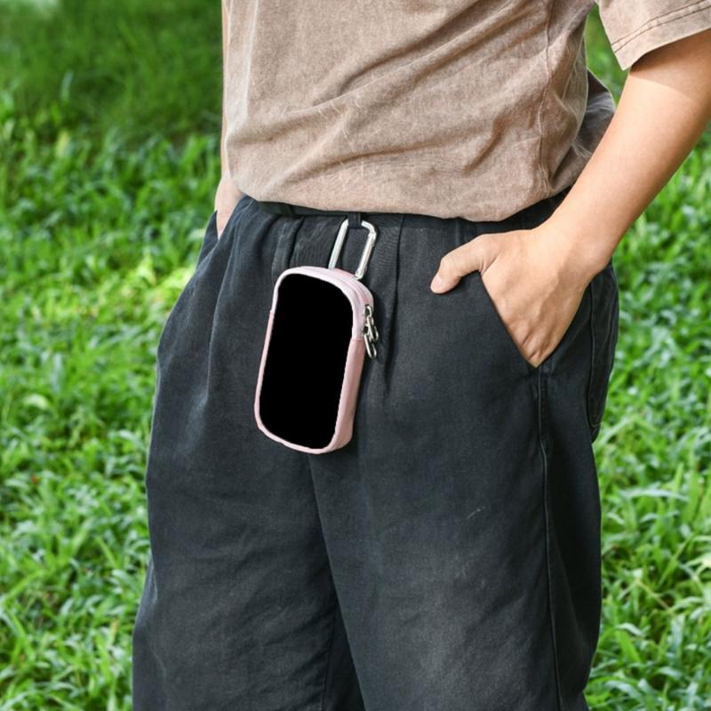 MP3/MP4 Storage Bag Travel Carrying Case Music Player Pouch with Carabiner Anti-Drops and Dustproof Protective Cover
