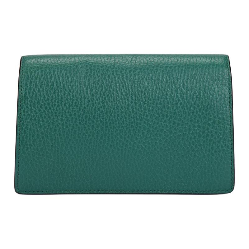 Gucci Dionysus Distressed Tiger Head Buckle Chain Leather Crossbody Bag Shoulder Bag Super Mini Women's Emerald Green