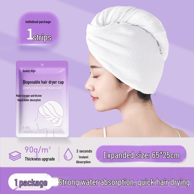 

Одноразовая быстросохнущая шапочка для волос: Супервпитывающее полотенце для женщин - Портативное и незаменимое для путешествий Regular - 1 piece