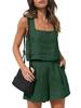 New Women's Outwear Set Linen Shorts Sleeveless Top Vest