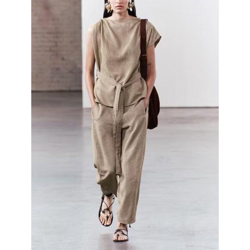 Za2024 Summer New Product Women's Clothes Short Sleeve Tops 4043246 621 Casual Pants 4043255 621