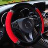 Universal 37-38cm Diameter Soft Plush Rhinestone Car Steering Wheel Cover Interior Accessories Black Pink Car Steering Cover