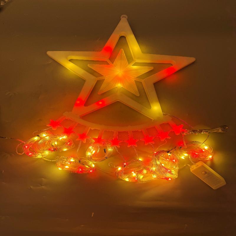 Christmas Pentagram Flashing String Light LED Hanging Starry Sky Light Outdoor Waterproof Home Party Decoration Atmosphere Light