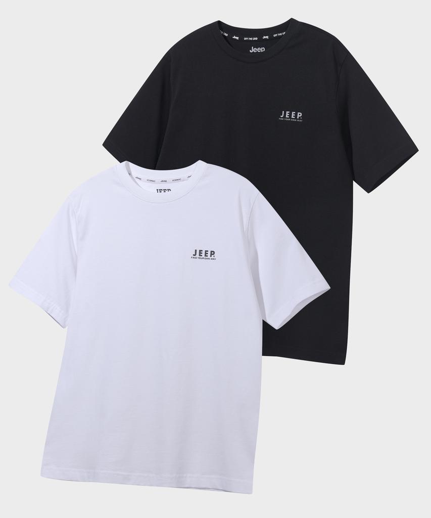 JEEP [2Pack] 190G Single Airgram Muscle Fit Short Sleeve T-Shirt (Jq5Tsu152Bk)