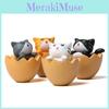 Eggshell Cute Cartoon Cat Mini Model Ornament For Landscape Prop Decoration