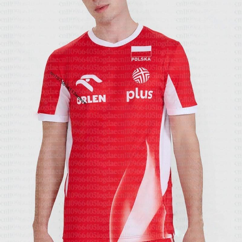 Heißer Verkauf Sporttrikot Polnische Volleyball Casual T-Shirt Herren Kinderkleidung Schnelltrocknend Polen Volleyball Trainingsshirt unisex