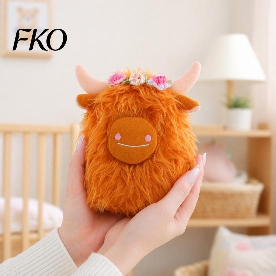 Plush Animal for Kids Highland Cow Stuffed Toy, Cute Fluffy Scottish Safe Toy Doll, Soft Farm Cattle Doll Kids, Adults