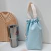 Solid Color Canvas Water Cup Tote Bag Portable  Cup Bag