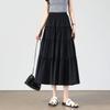 New High-waisted and Thin Design Skirt Women's Summer Thin Fungus Edge A-word Length