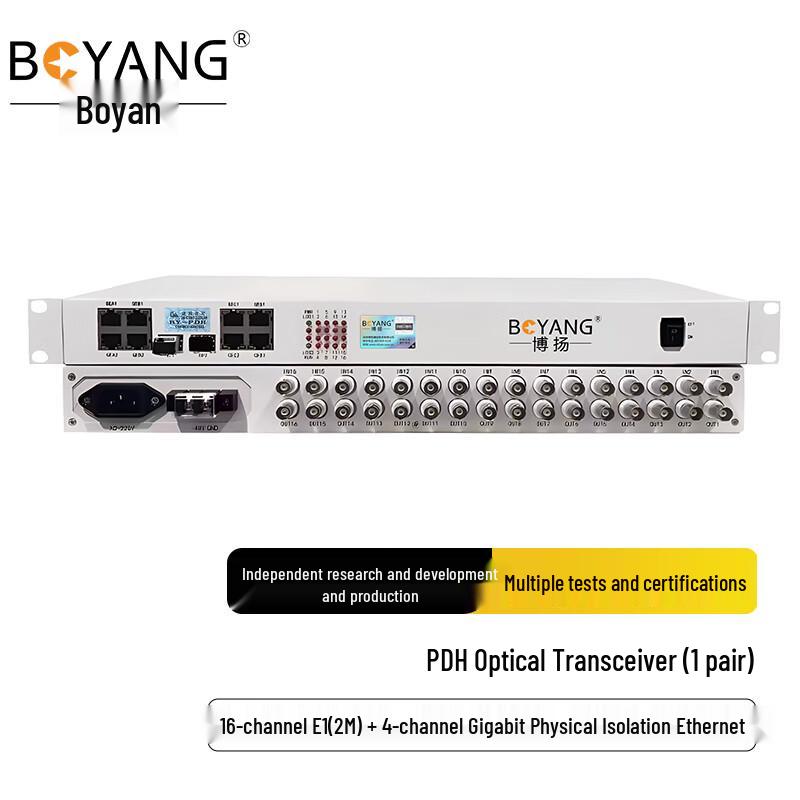 BOYANG 16E1+4GE Gigabit PDH Optical Multiplexer