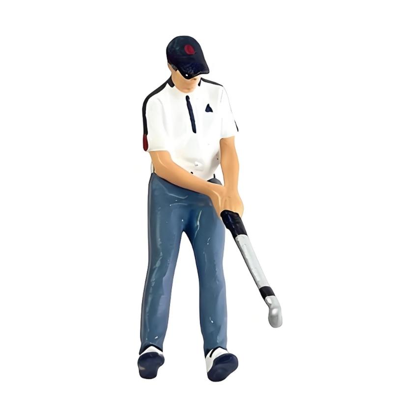 Realistisches Golfspieler-Figurenmodell 1:Handbemalte Miniaturfiguren im Maßstab 1:64 für Dioramen-Requisiten, Sammler für Fotografie