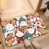 Lucky Cat Anti-Slip Floor Mats for Entrance, Bathroom, and Bedroom