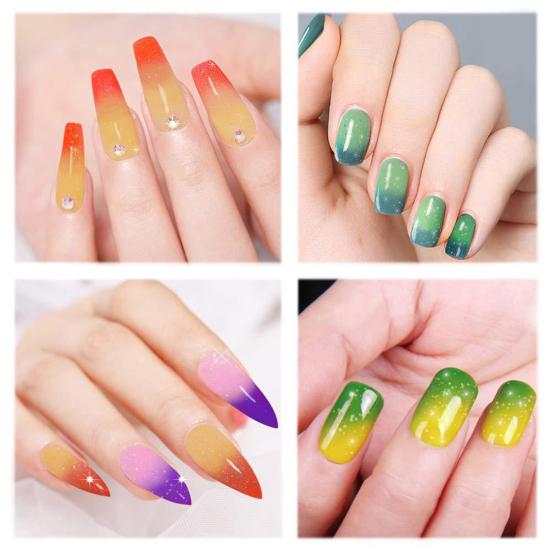 10 ml Schnelltrocknend Sichere Inhaltsstoffe Mehrere Farben Nagellack Temperaturverlaufsänderung Gel-Nagellack Nagelzubehör