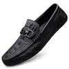 Spring and Summer New Doudou Shoes Men's Crocodile Pattern Youth Pedal Foot Cover Trend Casual Business Internet Celebrity Men's Leather Shoes