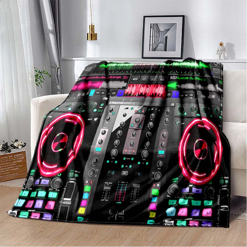 Dj Music Record Screen Console Theme Blanket Home Extra Large Warm Soft Sofa Bed Blanket Bed Cover Travel Picnic Sleep Blanket