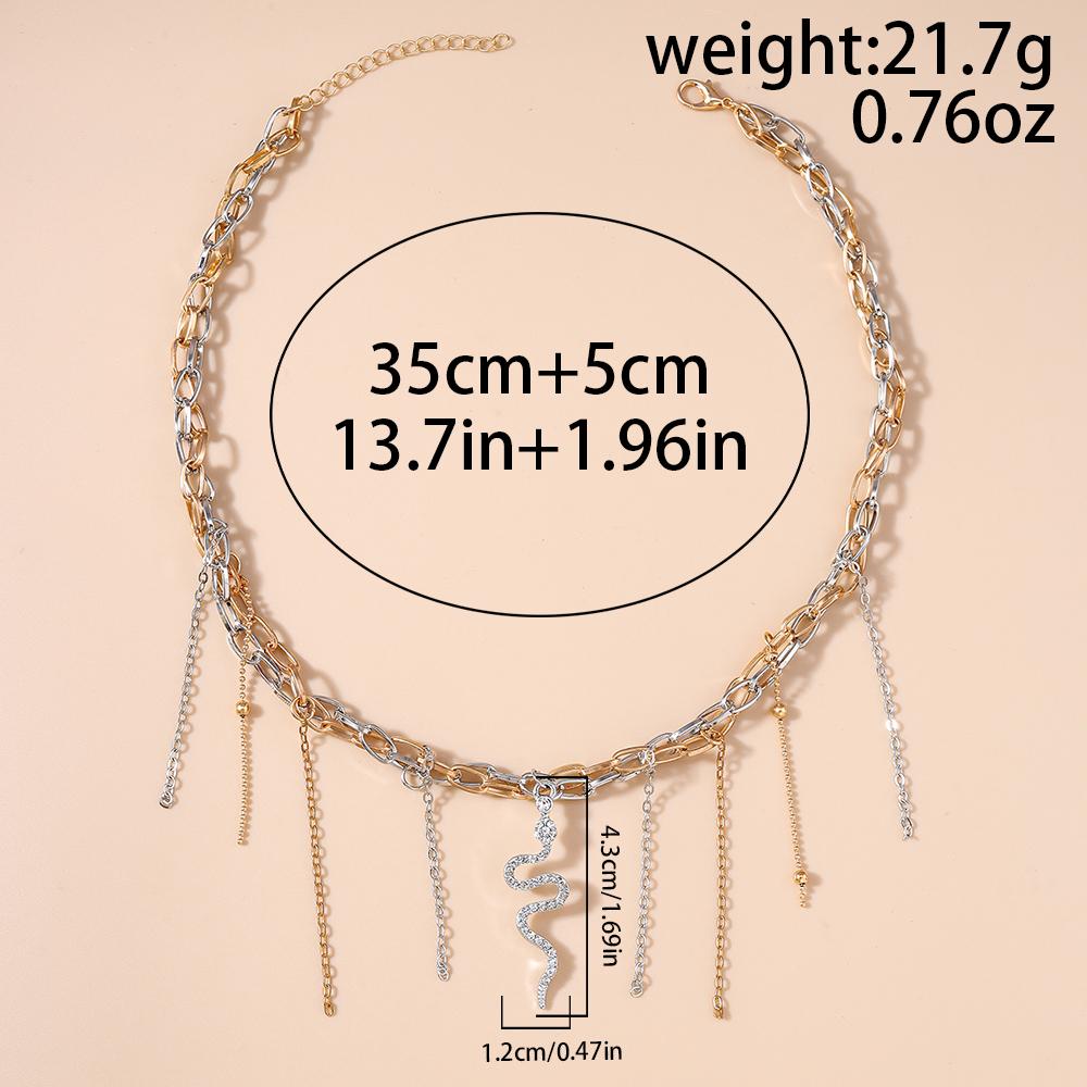 Gothic Punk Snake Choker Necklace Multilayer Tassels  Necklace Chain Men Women Hip Hop Party Jewelry Gifts