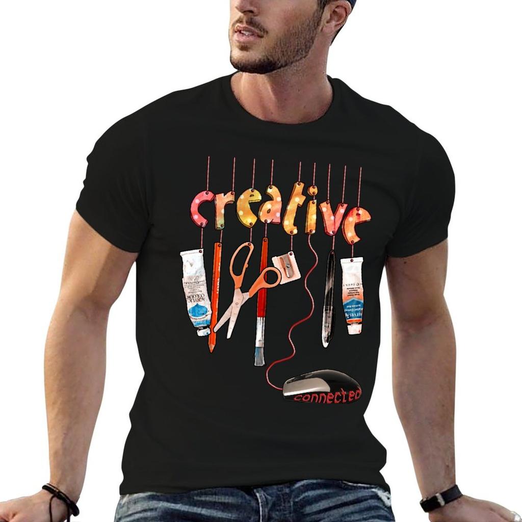 Connected Creative Tshirt Novelty Print Casual Tee Shirt