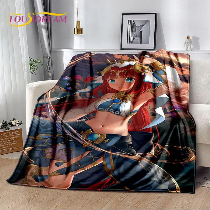 Genshin Impact Cartoon Game Soft Plush Blanket,Flannel Blanket Throw Blanket for Living Room Bedroom Bed Sofa Picnic Cover Kids
